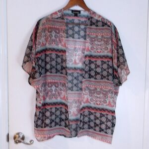 Joe Boxer Kimono Open Front‎ Sheer Lightweight Cover Up Top Sz M / #6150